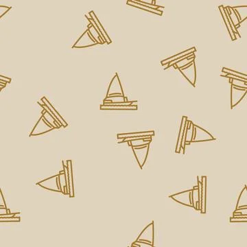 Sailing summer spend time line vector seamless pattern Illustrazione stock