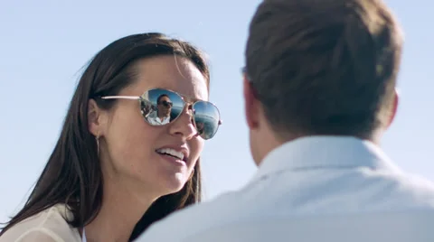 Sailing in Sunglasses CU Stock Footage 31821190