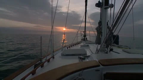 Sailing into sunset Stock Footage 8919340