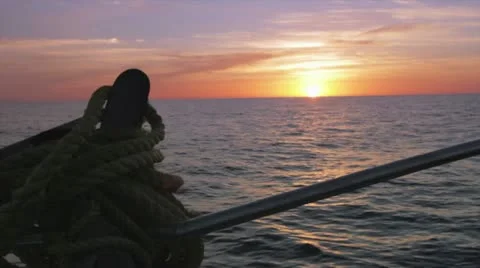 Sailing in Sunset Stock Footage 12317488