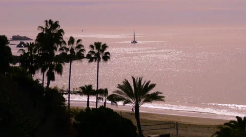 Sailing off into the sunset Stock Footage 54565558