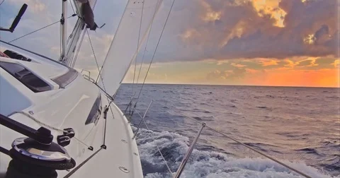 Sailing into the sunset Stock Footage 73054318