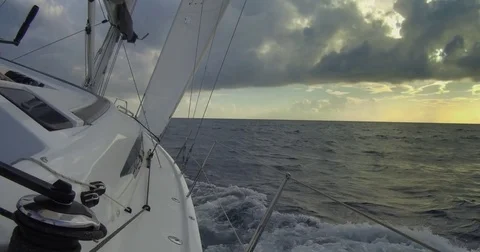 Sailing into the sunset Stock Footage 73068701