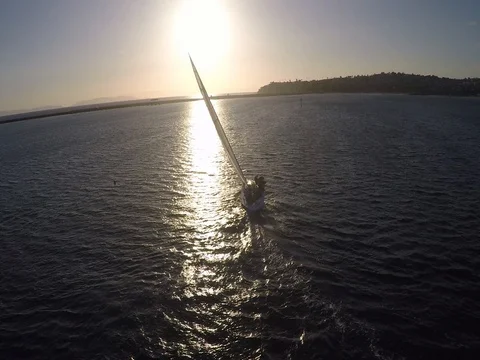 Sailing into the sunset Stock Footage 73955795