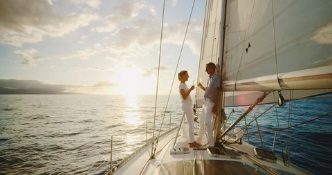 Sailing into the Sunset Stock Footage 91740124