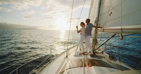 Sailing into the Sunset Stock Footage 91749572