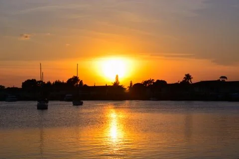 A Sailing Sunset Stock Photos