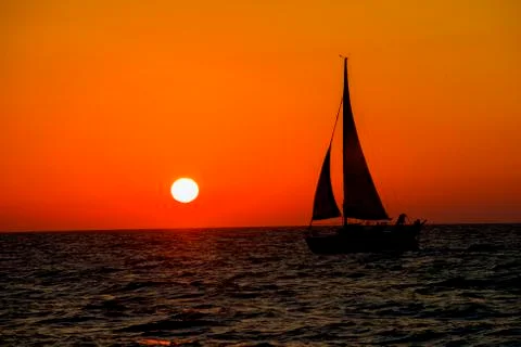 Sailing Sunset Foto stock