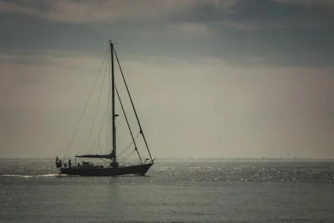 Sailing in the sunset Stock Photos