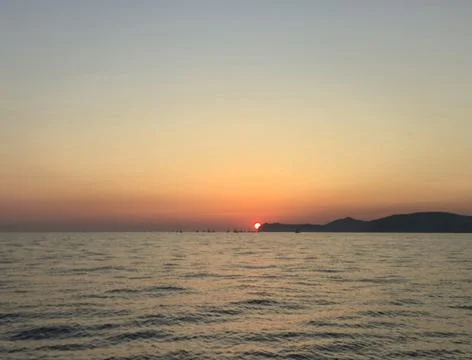 Sailing sunset Foto stock