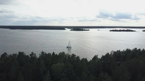 Sailing in the Swedish archipelago 2 Stock Footage 124836027