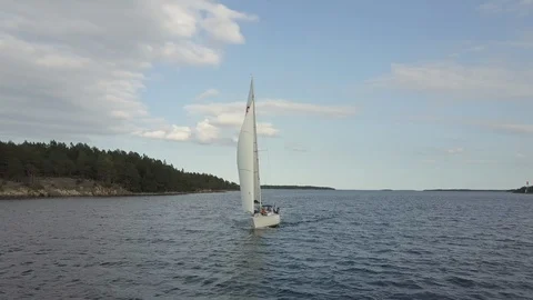 Sailing in the Swedish archipelago 3 Stock Footage 124835603
