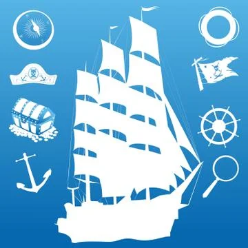 Sailing symbols 스톡 일러스트