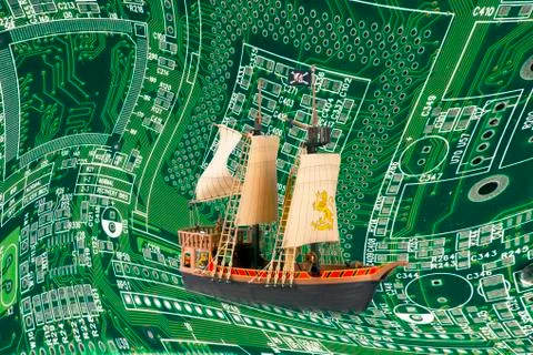 Sailing into technology. Stock Photos