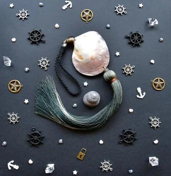 Sailing themed flatlay. Stock Photos