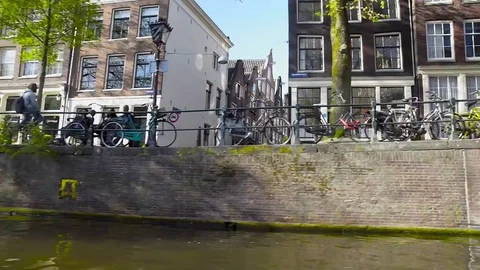 Sailing through Amsterdam Stock Footage 75802929