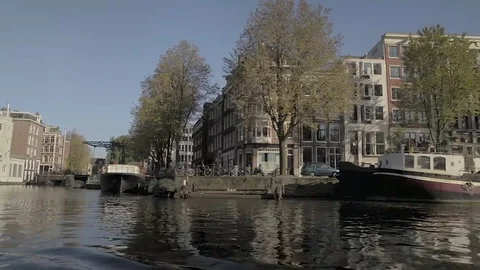 Sailing through Amsterdam Stock Footage 75802982
