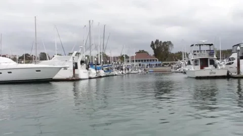 Sailing through Boats Harbor Stock Footage 50413727