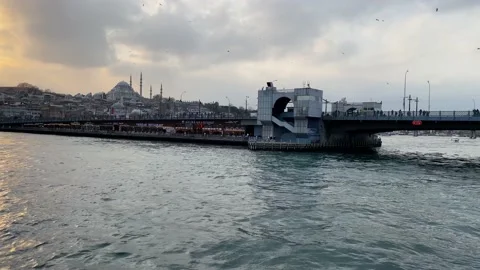 Sailing through the Bosphorus strait in Istanbul, Turkey 4K Stock Footage 167431024