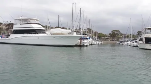 Sailing through Dana Point Boat Harbor #8 Stock Footage 50414248