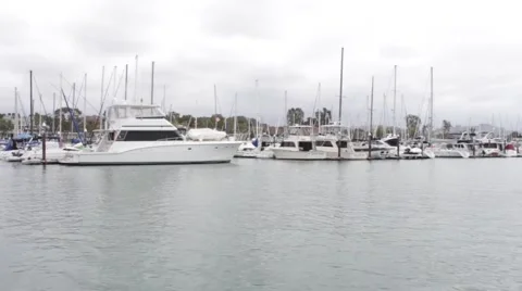 Sailing through Dana Point Harbour Stock Footage 50383400