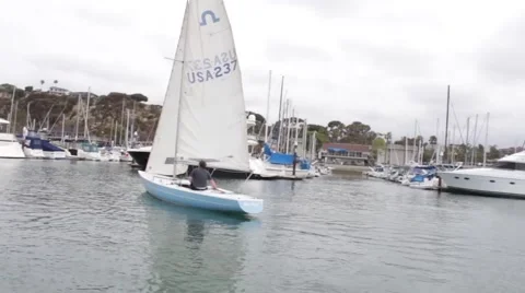 Sailing through Harbour Stock Footage 50383454