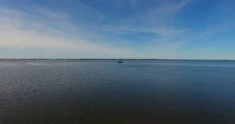 Sailing through the lagoon - a historical, sailing boat - 3 Stock Footage 90845926