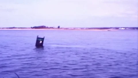 Sailing through ocean channel markers Video stock 83617889