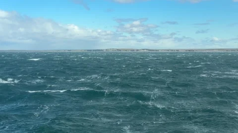 Sailing through the Strait of Magellan Stock Footage 304201401