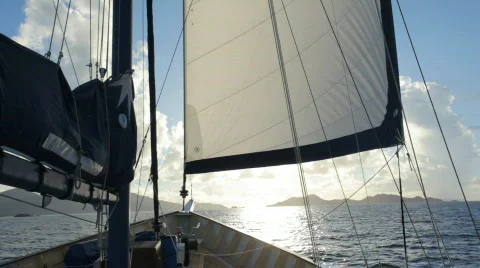 Sailing towards the sun close Stock Footage 477452