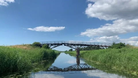 Sailing under bridge Stock Footage 137954072