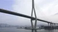Sailing Under The Busan–Geoje Fixed Link Bridge HD HD Footage