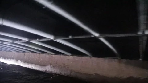 Sailing under the long bridge. St. Petersburg. Russia. Stock Footage 313908220