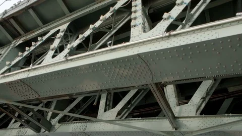 Sailing under the Trinity Bridge (Troitskiy bridge) over the Neva river. Stock Footage 115015169