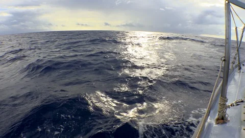 Sailing vessel crossing the Pacific Ocean2 Stock Footage 107976320