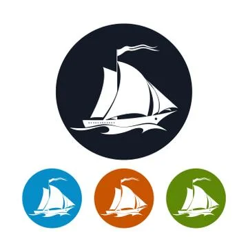 Sailing vessel icon, vector illustration Stock Illustration