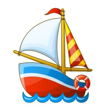 Sailing vessel isolated on white background Stock Illustration