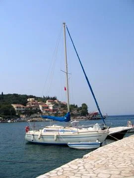 Sailing vessels in the harbor Stock Photos