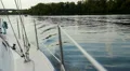 Sailing on wide river, yachting. Active rest, outdoor activities HD Footage