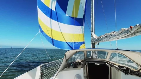 Sailing wih a nice colored sail Video stock 116483757