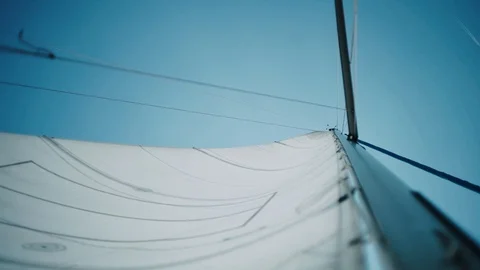 Sailing in the wind. Full sails, very strong wind. Ocean race, real adventure. S Stock Footage 122903334