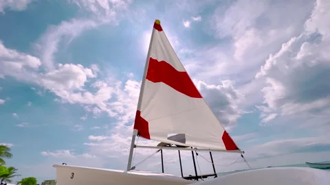 Sailing in the wind. Full sails, very strong wind. Ocean race, real adventure Stock Footage 168440582