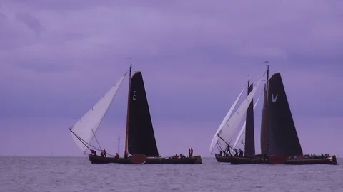 Sailing for the wind in the race Stock Footage 120688610