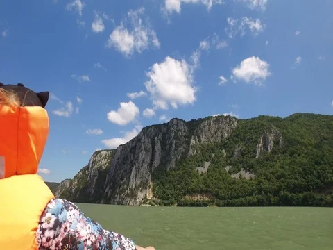 Sailing in the wind through the waves during the day Stock Footage 72392627