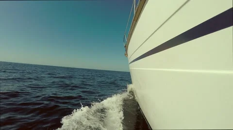 Sailing in the wind through the waves Stock Footage 55216394