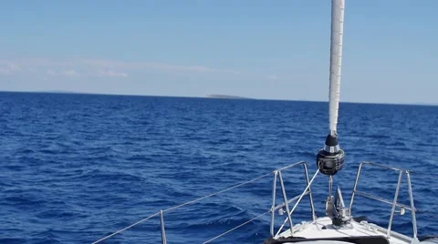 Sailing in the wind through the waves. Stock Footage 58210423