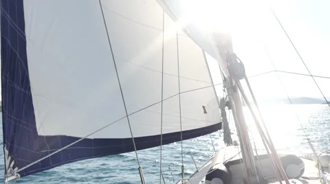 Sailing in the wind through the waves. Stock Footage 58215441