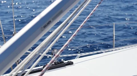 Sailing in the wind through the waves. Stock Footage 58217682