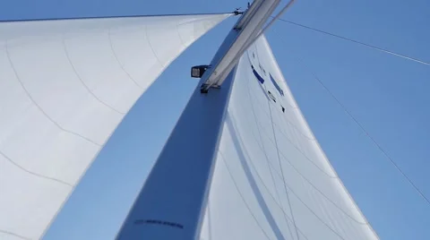 Sailing in the wind through the waves. Stock Footage 58218302
