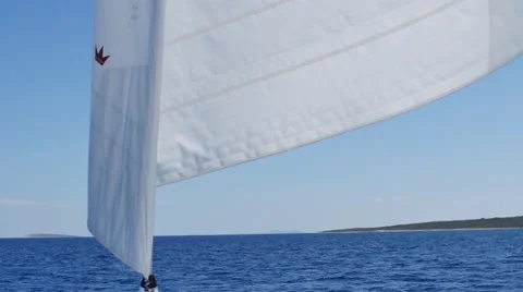 Sailing in the wind through the waves. Stock Footage 58219567
